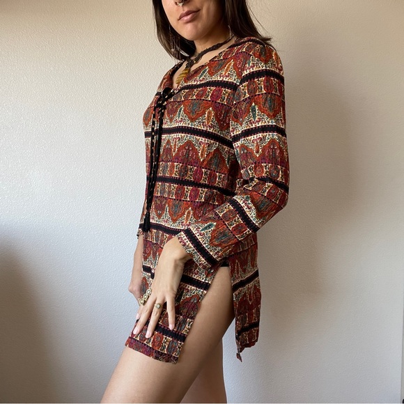 Vintage ~ abstract floral tunic dress/top - Picture 2 of 4